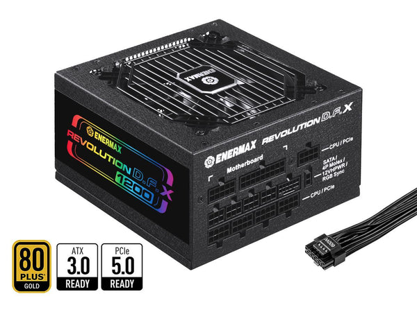 ENERMAX Revolution D.F. X 1200W Full Modular, 80 Plus Gold, ATX 3.0 & PCIe 5.0