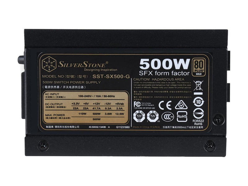 SilverStone SST-SX500-G 500 W SFX 80 PLUS GOLD Certified Full Modular Active PFC