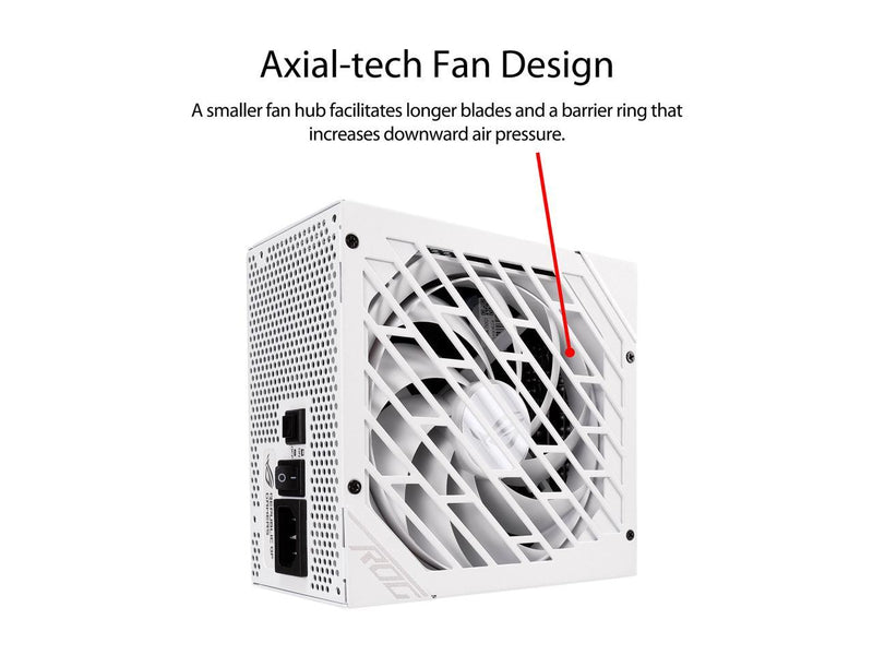 ASUS ROG Strix 850W White Edition PSU, Power Supply (ROG heatsinks, Axial-tech