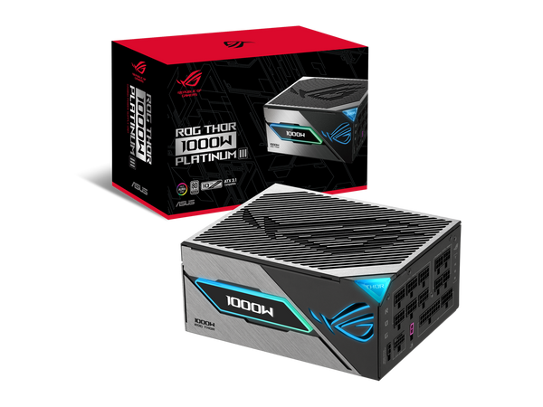 ASUS ROG Thor 1000W Platinum III PSU (80 PLUS Platinum Certified, ATX 3.1, GaN