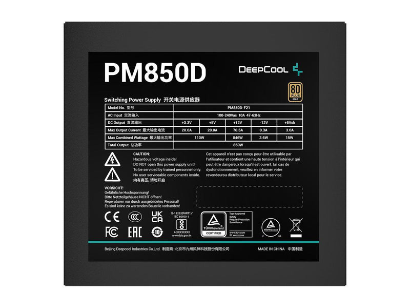 DeepCool PM850D 80+ Gold Power Supply