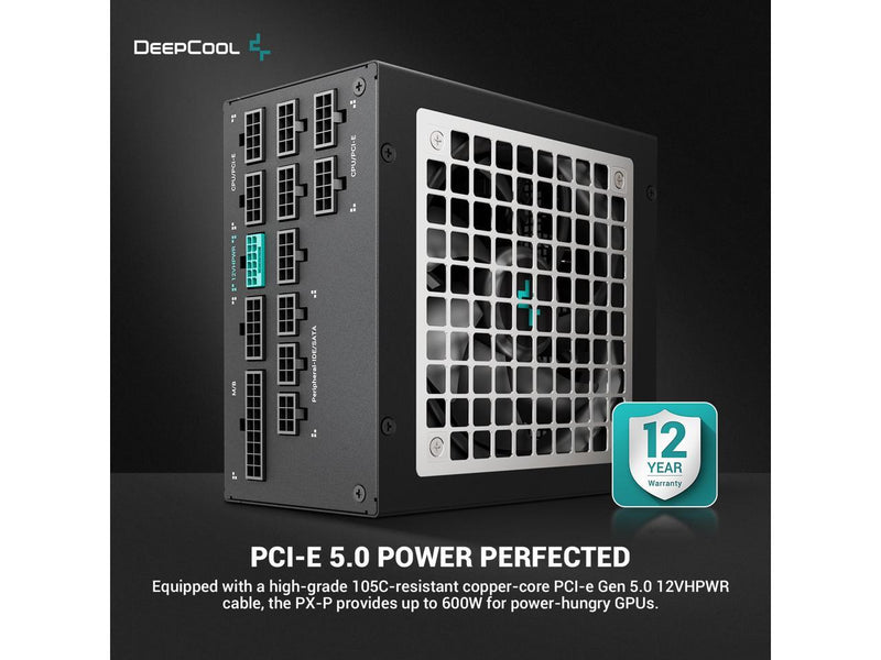 DeepCool PX1300P ATX3.0 80 PLUS Platinum Fully Modular 1300W Power Supply, 120mm