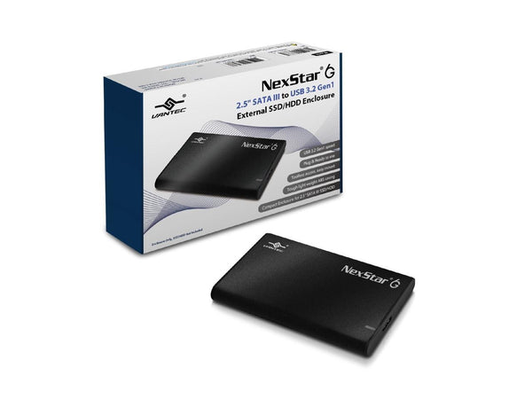 Vantec NexStar 6G 2.5” SATA III to USB 3.2 Gen1 External SSD/HDD Enclosure