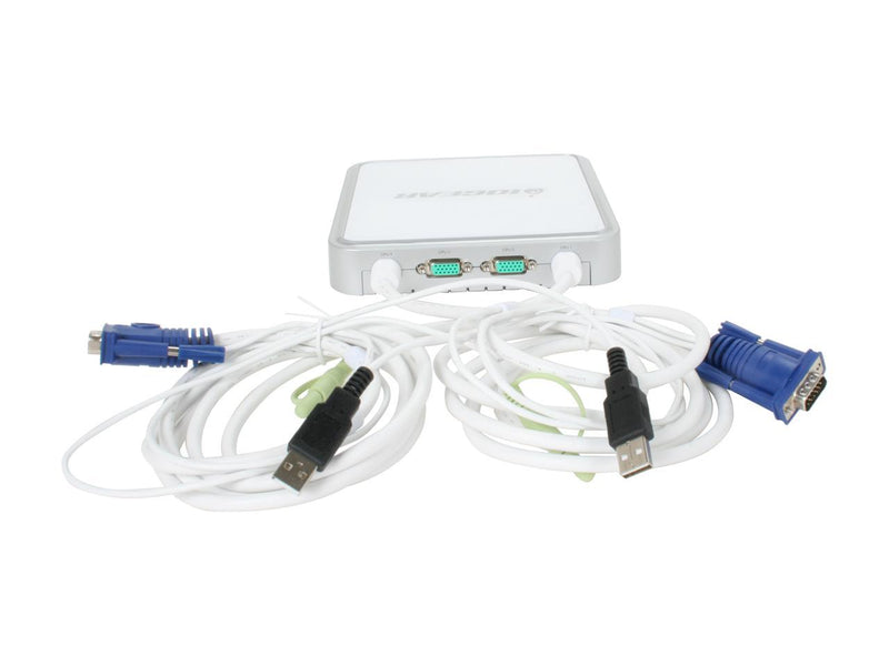 IOGEAR 4-Port MiniView Micro VGA USB KVM Switch with Audio and Cables, GCS634U