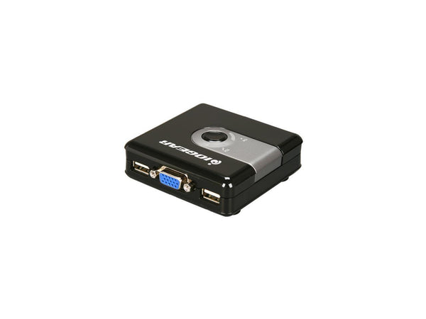 IOGEAR 2-Port Compact USB VGA KVM with Built-in Cables, GCS42UW6