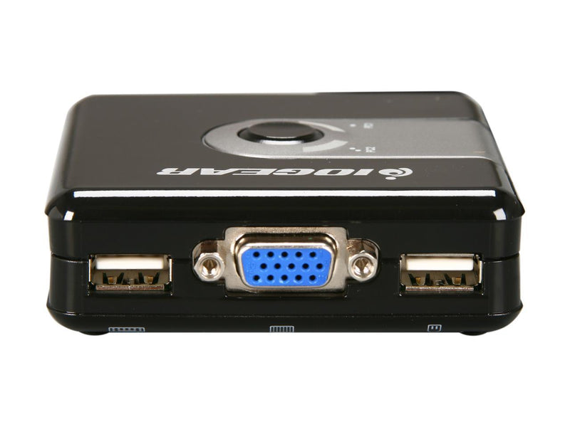 IOGEAR 2-Port Compact USB VGA KVM with Built-in Cables, GCS42UW6