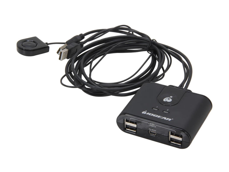 IOGEAR 2 Computer 4-Port USB 2.0 Peripheral Sharing Switch, GUS402