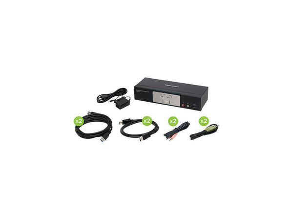 IOGEAR GCS1932 2-Port DisplayPort 1.2 KVMP Switch with USB 3.1 Gen1 Hub and