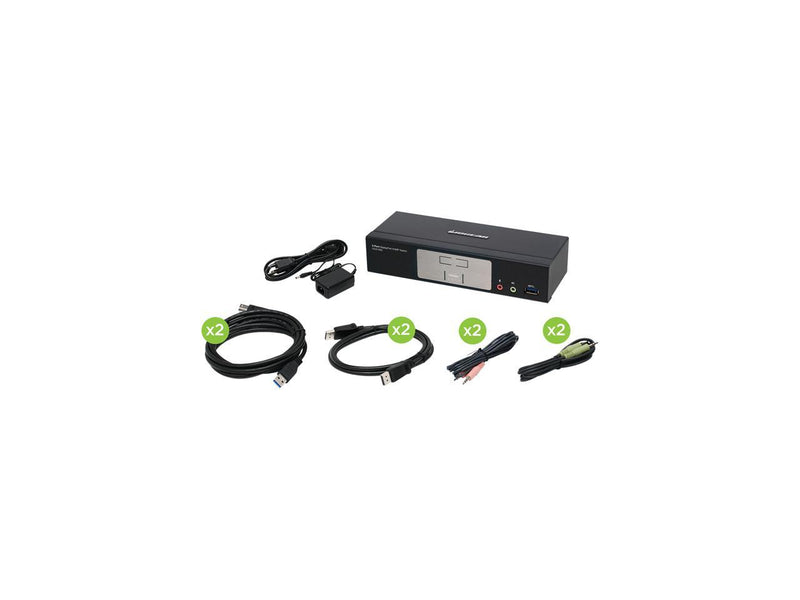 IOGEAR GCS1932 2-Port DisplayPort 1.2 KVMP Switch with USB 3.1 Gen1 Hub and