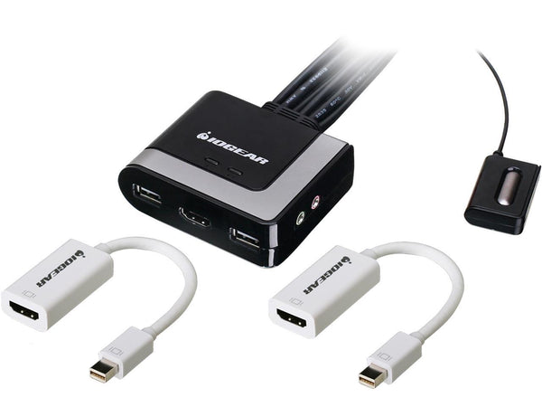 IOGEAR 2-Port HD and DisplayPort Cable KVM Kit with Audio, GCS62HMDPKIT