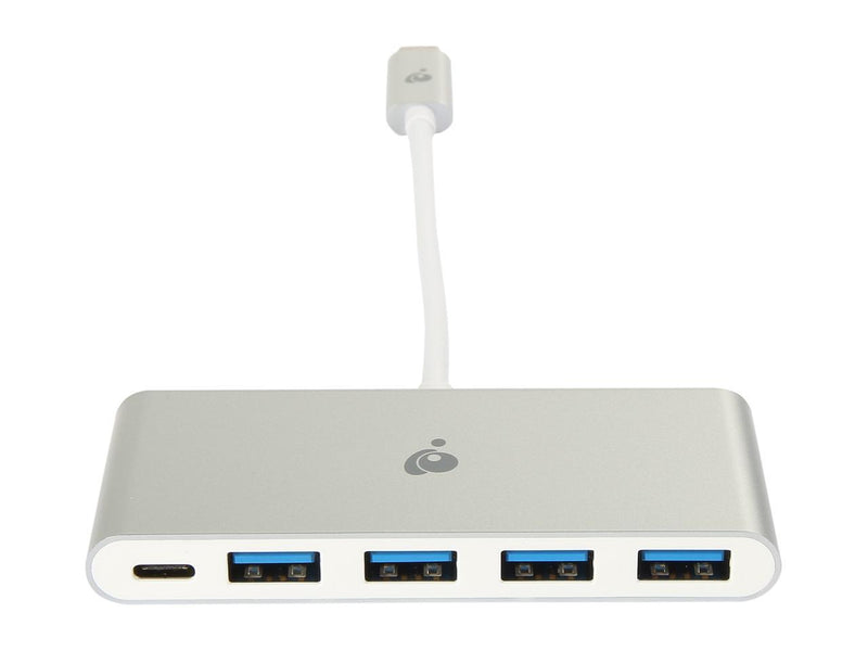 IOGEAR GUH3C4PD USB-C to 4 Port USB-A Hub with Power Delivery Pass-Thru