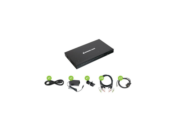 IOGEAR GCS1816HKITU 16-Port USB HDMI KVMP Switch with USB Cable Sets (TAA