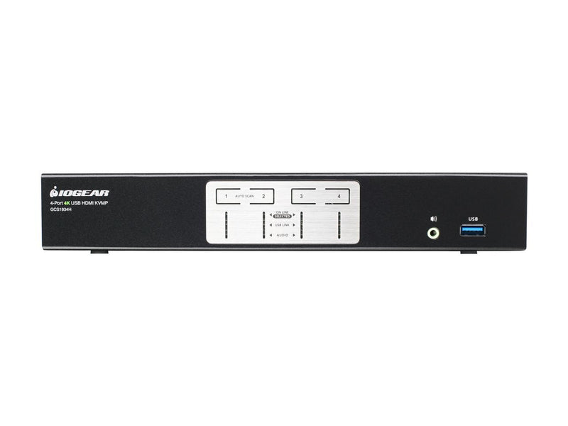 IOGEAR GCS1934H 4-Port 4K KVMP Switch with HDMI Connection, USB 3.0 Hub, and