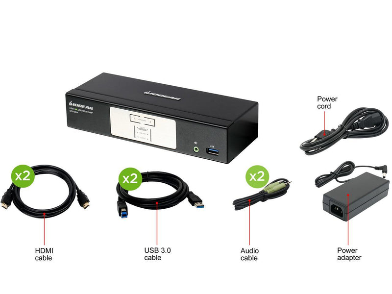 IOGEAR GCS1932H 2-Port 4K KVMP Switch with HDMI Connection, USB 3.0 Hub, and