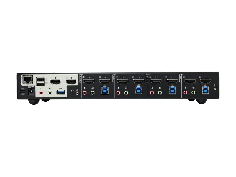 IOGEAR 4-Port 4K Dual View KVMP Switch with HDMI Connection, USB 3.0 Hub, and