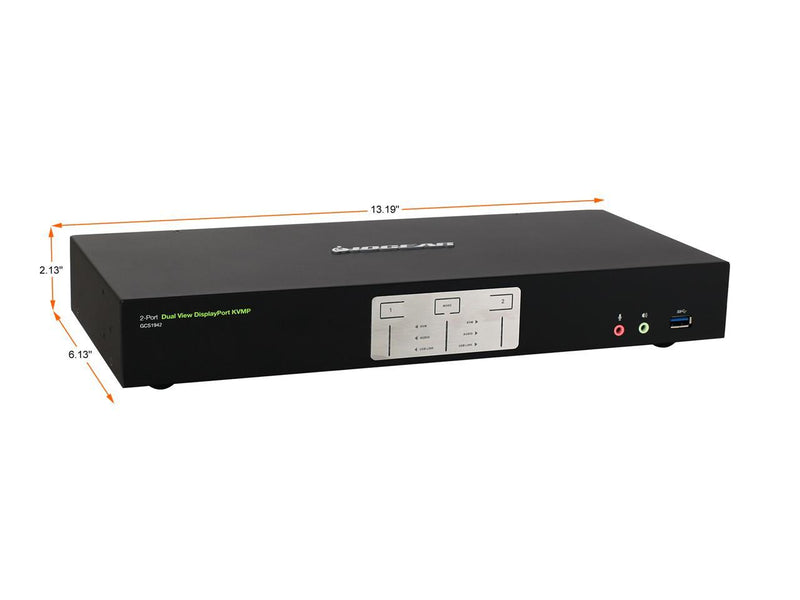 IOGEAR 2-Port 4K Dual View DisplayPort KVMP with USB 3.0 and Audio(TAA). KVM