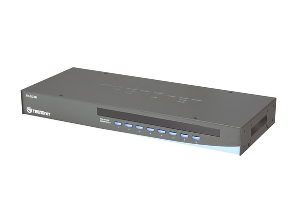 TRENDnet 8-Port USB/PS2 Rack Mount KVM Switch, TK-803R, VGA & USB Connection