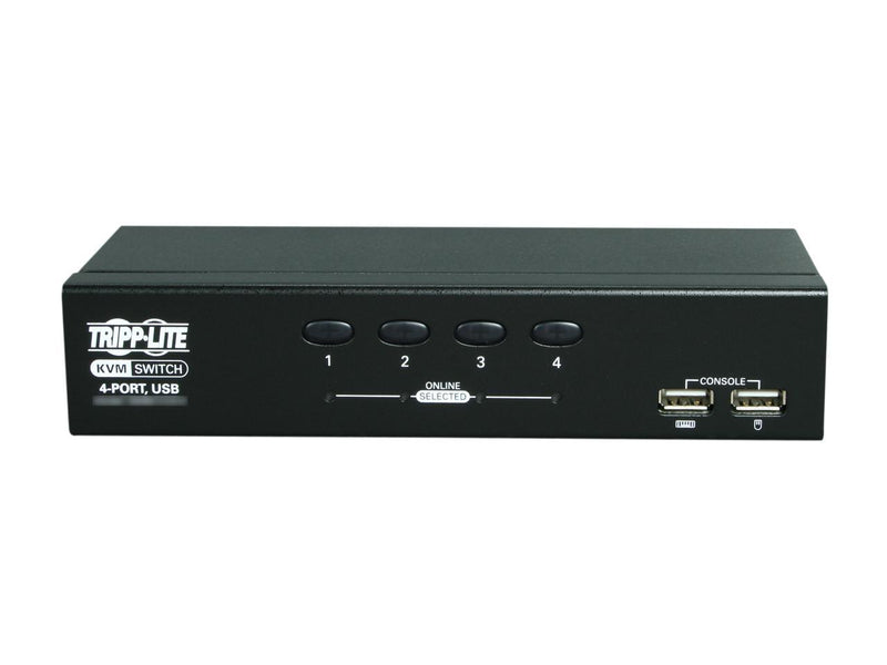 Tripp Lite 4-Port Desktop KVM Switch, USB-B, VGA HD15 Input, USB Keyboard