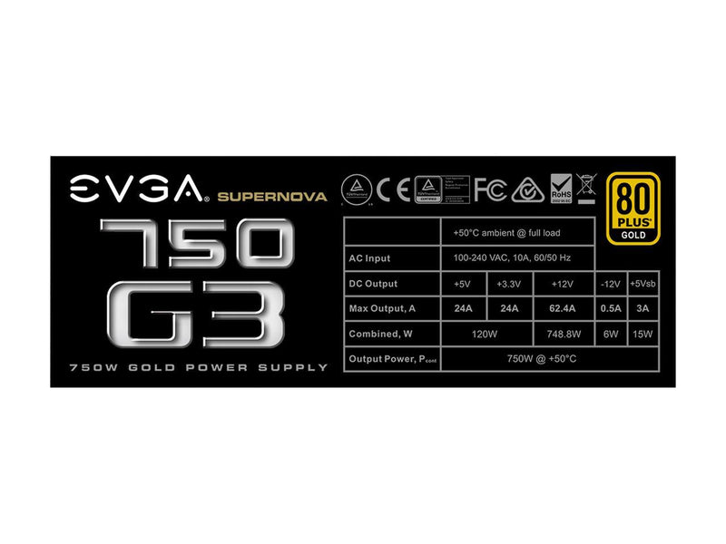 PSU EVGA 750W 220-G3-0750-X1 R
