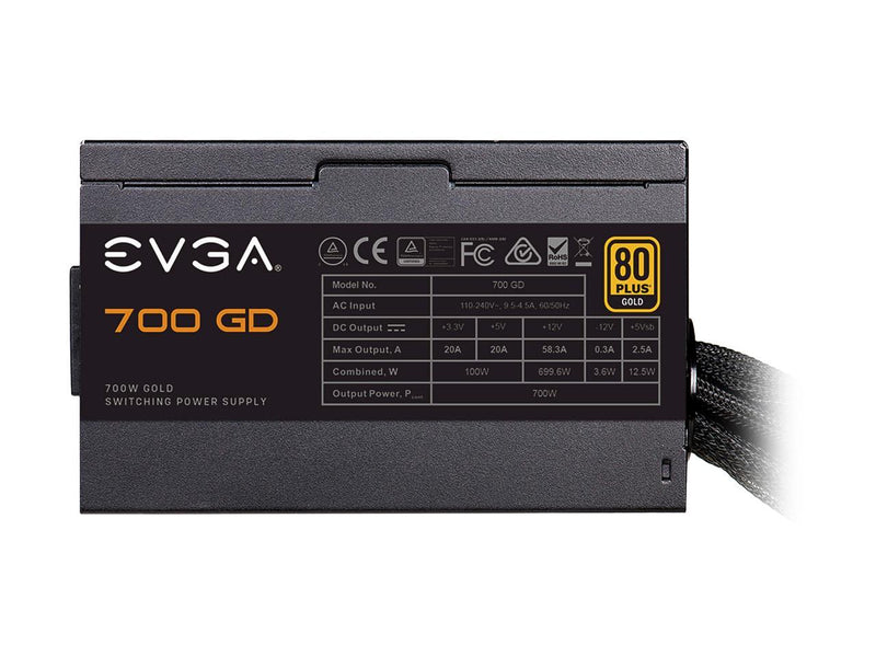 EVGA 700 GD, 80+ GOLD 700W, 5 Year Warranty, Power Supply 100-GD-0700-V1