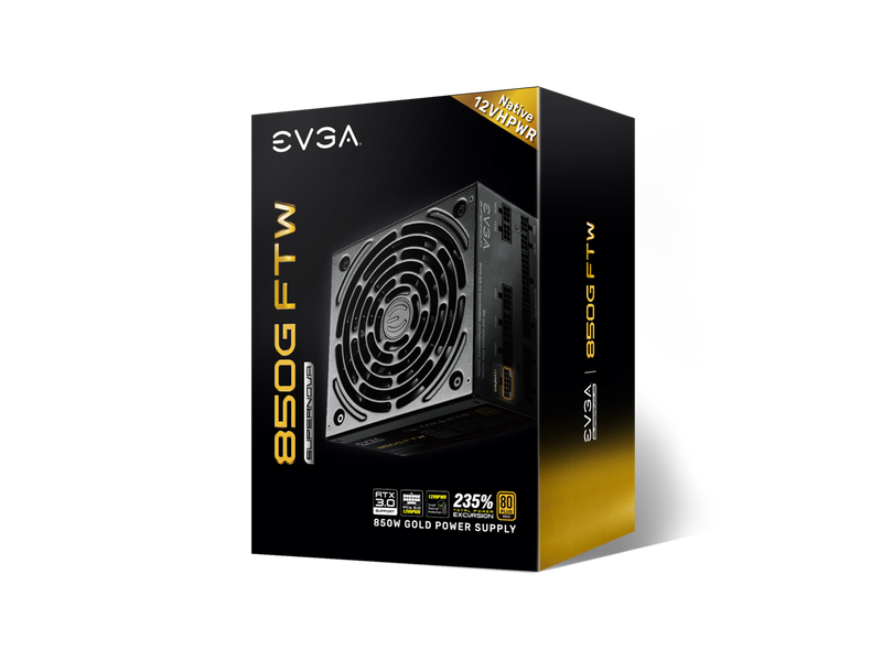 EVGA SuperNOVA 850G FTW ATX3.0 & PCIE 5, 80 Plus Gold Certified 850W,  12VHPWR,