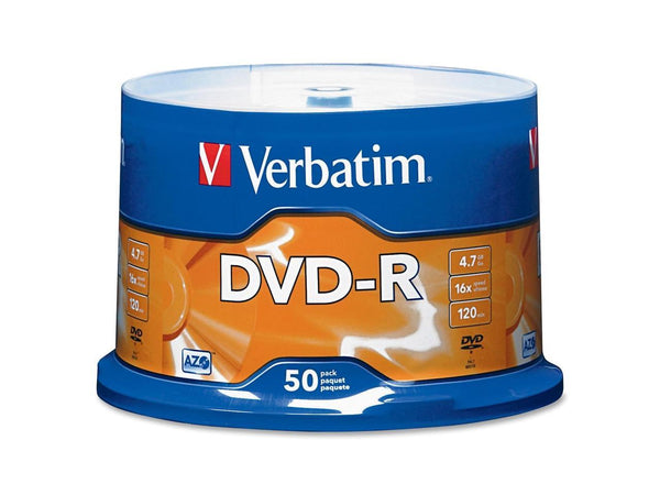 Verbatim 4.7GB 16X DVD-R 50 Packs Spindle Disc with Advanced Azo Recording Dye