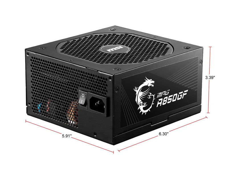MSI MPG Series A850GF Power Supply (PSU): 850 Watt, Full Modular, 80 PLUS