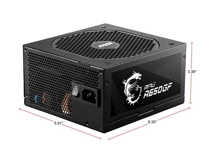MSI MPG Series A650GF Power Supply (PSU): 650 Watt, Full Modular, 80 PLUS
