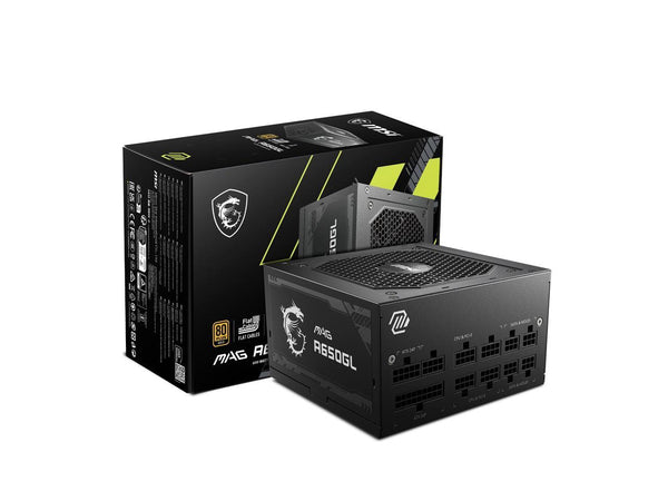 MSI - MAG A650GL, 80 GOLD Fully Modular Gaming PSU, 650W Power Supply, 10 Year