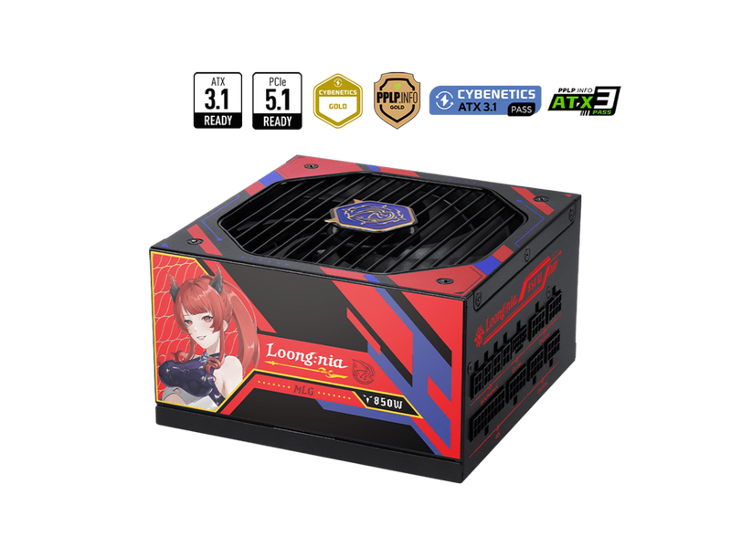 MSI A850GLS MLG EDITION, Fully Modular Compact Gaming 850W Power Supply, 80+