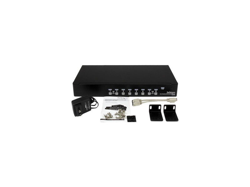 StarTech.com SV831DUSB 8 Port 1U Rack Mount USB PS/2 KVM Switch with OSD