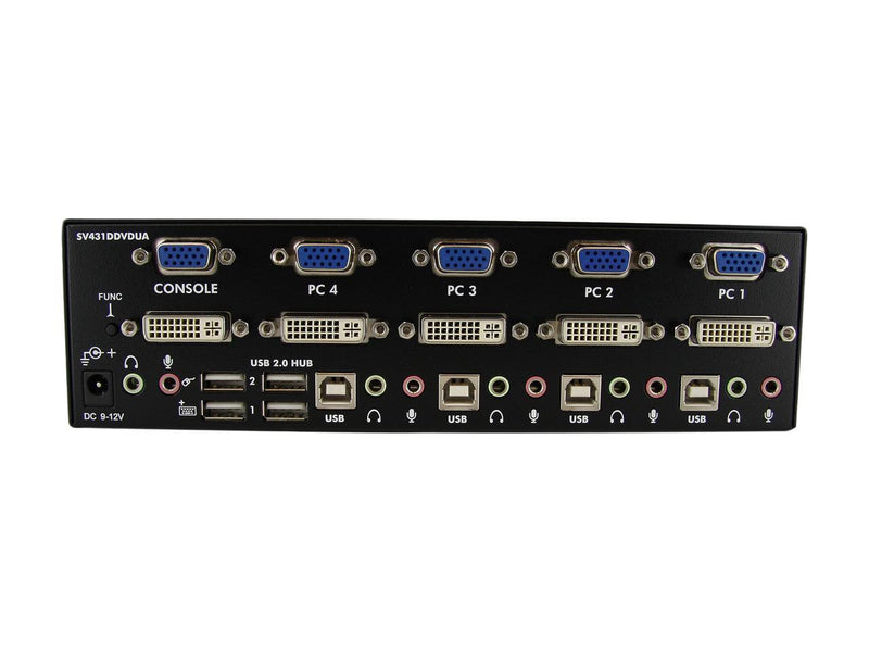 StarTech.com SV431DDVDUA 4-Port DVI and VGA, USB KVM Switch with Audio and USB