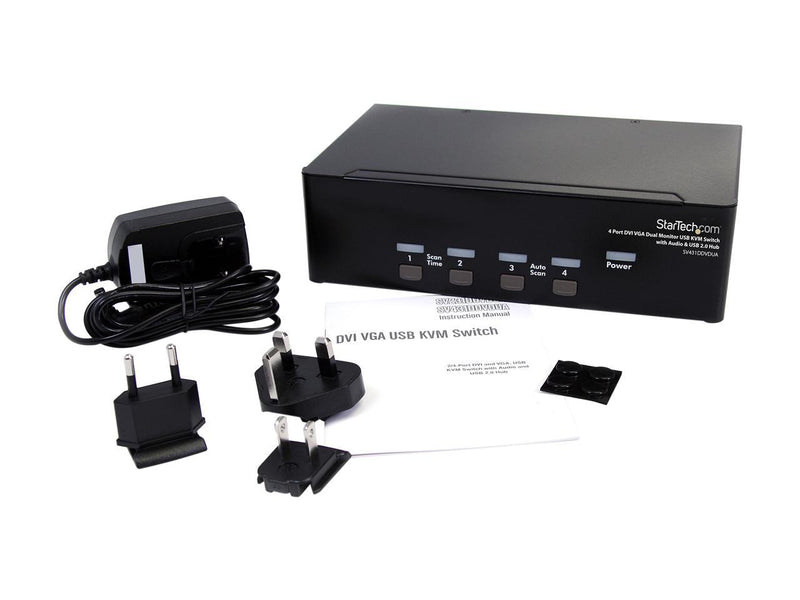 StarTech.com SV431DDVDUA 4-Port DVI and VGA, USB KVM Switch with Audio and USB