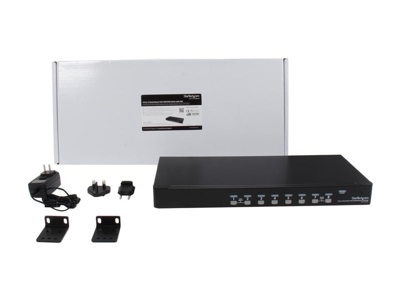 StarTech.com SV831DUSBU 8 Port 1U Rack Mount USB KVM Switch with OSD