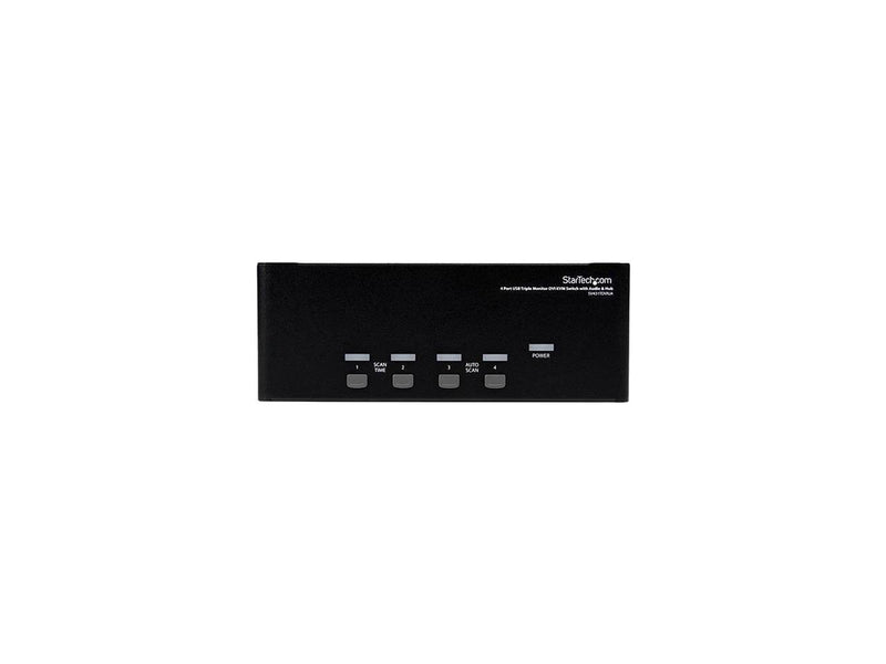 StarTech.com 4 Port Triple Monitor DVI USB KVM Switch with Audio & USB 2.0 Hub