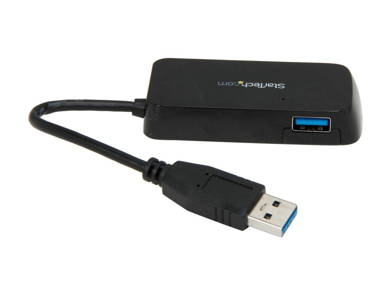 StarTech.com ST4300MINU3B 4 Port USB 3.0 Hub - Built-in Cable - Compact -
