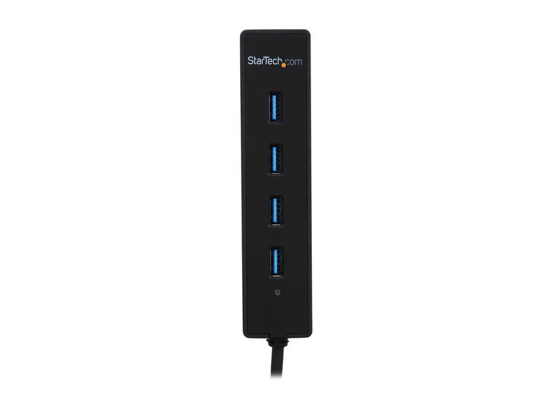 StarTech.com ST4300PBU3 4 Port USB 3.0 Hub - Built-in Cable - SuperSpeed - Black