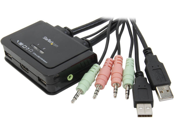 StarTech.com SV211HDUA KVM Switch with Audio and Remote Switch – USB Powered