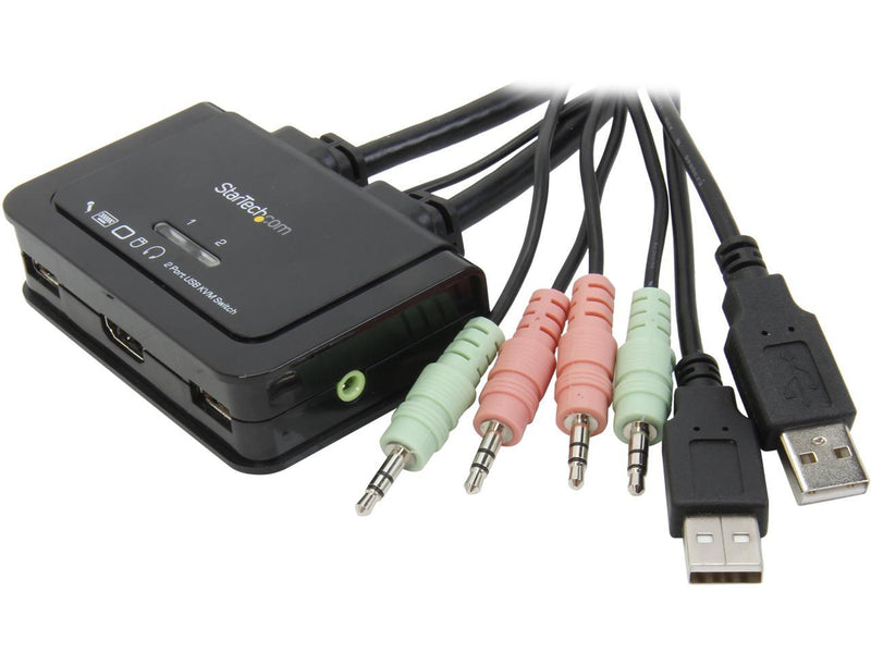 StarTech.com SV211HDUA KVM Switch with Audio and Remote Switch – USB Powered