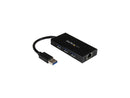 StarTech.com ST3300GU3B USB 3.0 Hub with Gigabit Ethernet Adapter - 3 Port - NIC