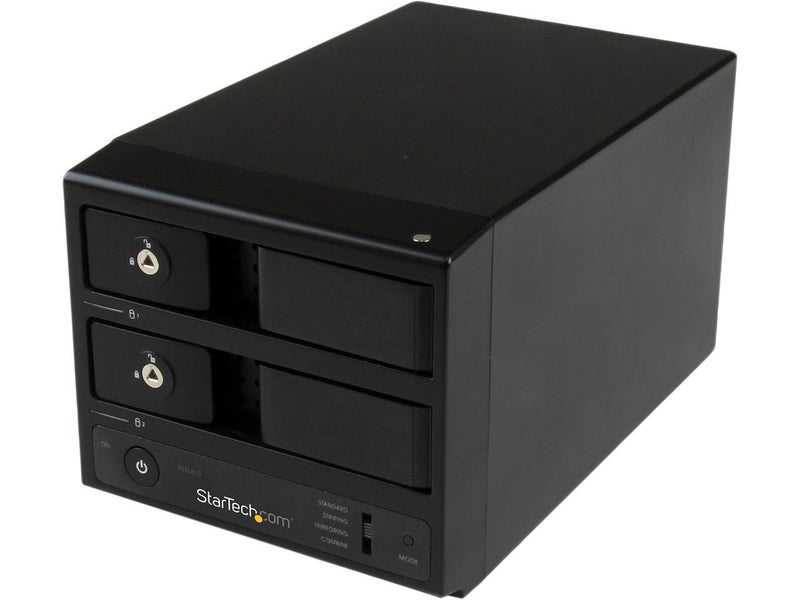 StarTech.com S352BU33RER 3.5" Black SATA III USB 3.0 / eSATA Dual-Bay Trayless