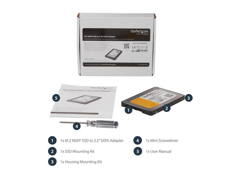 StarTech.com M.2 SSD to 2.5-Inch SATA III Adapter with Protective Housing