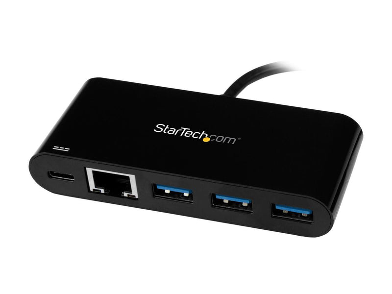 StarTech US1GC303APD USB C to Ethernet Adapter with 3-Port USB 3.0 Hub and Power