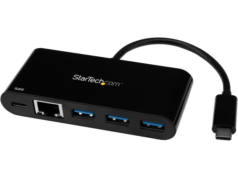 StarTech US1GC303APD USB C to Ethernet Adapter with 3-Port USB 3.0 Hub and Power