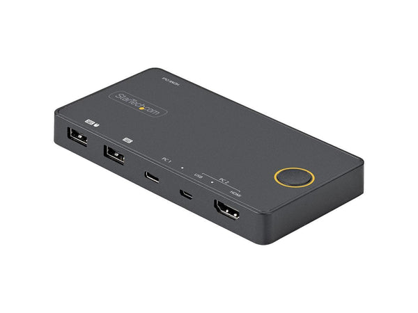 2 Port Hybrid USB-A + HDMI & USB-C KVM Switch, Single 4K 60Hz HDMI 2.0 Monitor,