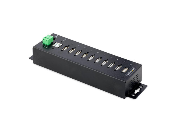 StarTech.com 10-Port Industrial USB 2.0 Hub - Rugged USB Hub w/ESD Level 4