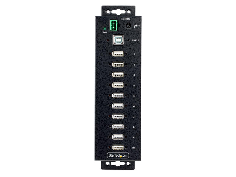 StarTech.com 10-Port Industrial USB 2.0 Hub - Rugged USB Hub w/ESD Level 4