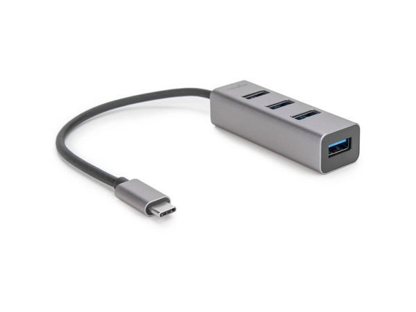 Rocstor Premium Portable 4 Port Aluminum Hub - USB-C to 4x USB-A Hub - USB 3.0