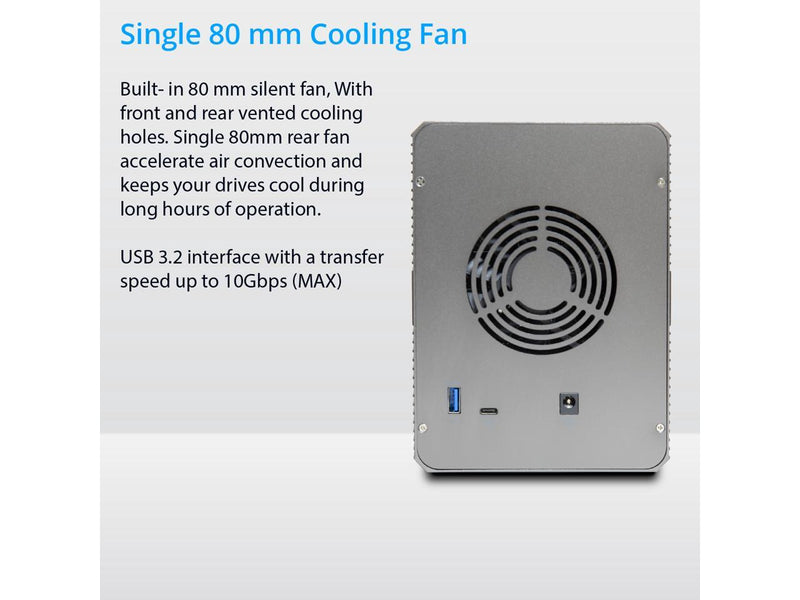 5 Bay USB 3.2 Type-C 10Gbps Daisy-Chain Hard Drive Enclosure DAS, Support 120TB