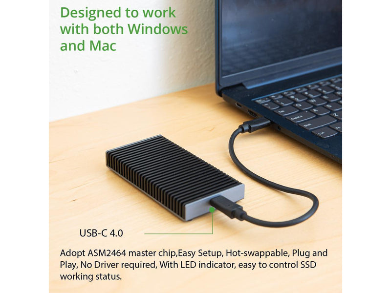 Portable NVMe USB4.0 (USB-C) SSD Ultra-Fast External SSD Drive Aluminum